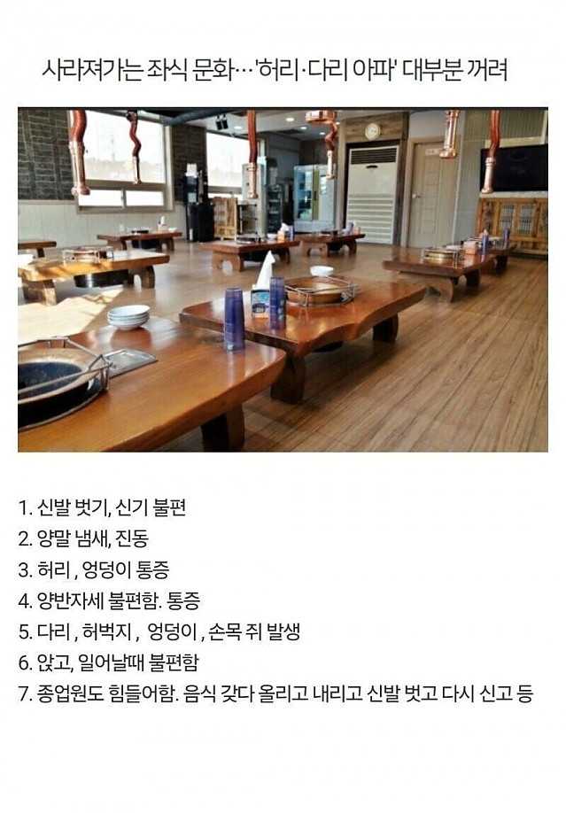 이제는 사실상 사라져가는 식당 문화